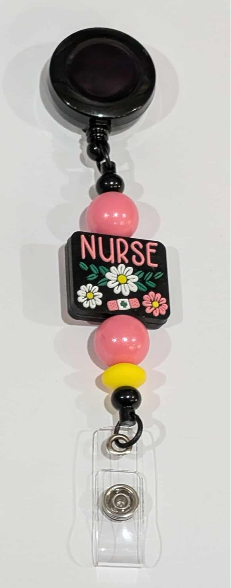 Floral Nurse Badge Reel